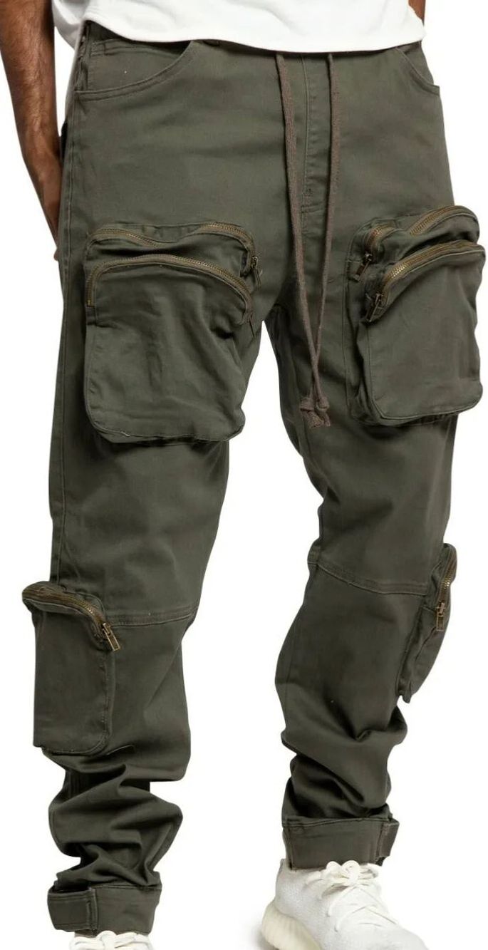 Victorious Men's Utility Front Big Pocket Zipper Cargo Pants size 32 NWT